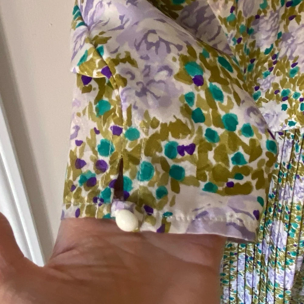 Vintage floral micropleated midi dress - Picture 11 of 15